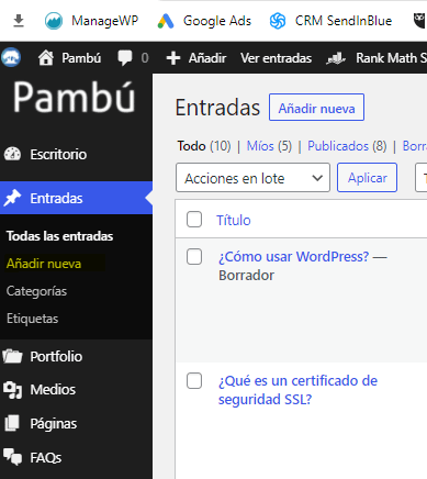 Cómo subir entradas a wordpress
